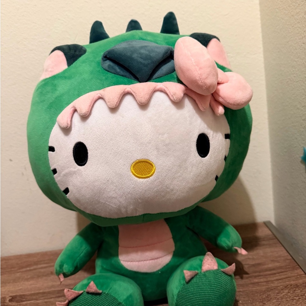 Sanrio Green and Pink hello kitty dinosaur